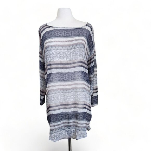 Anthropologie Sam + Lavi Dress sz Small Sheer Sheath Long Slevs Lightweight Boho - Picture 1 of 14